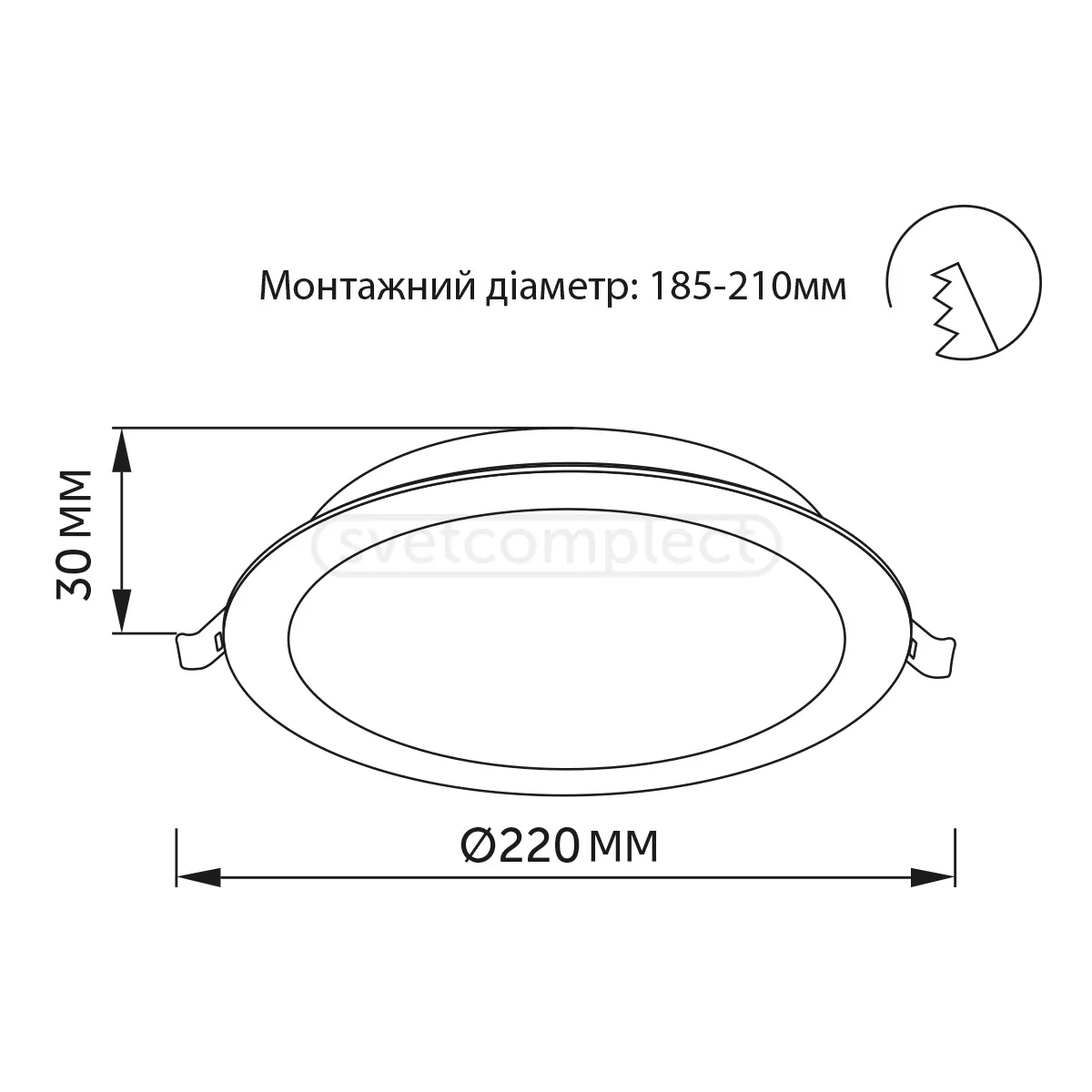 Світильник світлодіодний LED ELPHIN LCR220 24W 4500К WH LED CONCEPT