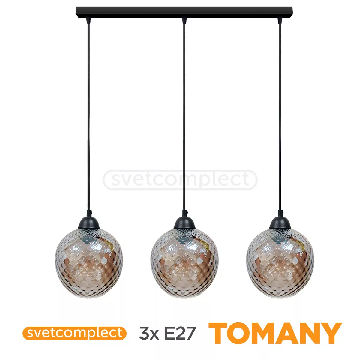 Підвіс TOMANY 3x E27 чорний СВЕТКОМПЛЕКТ