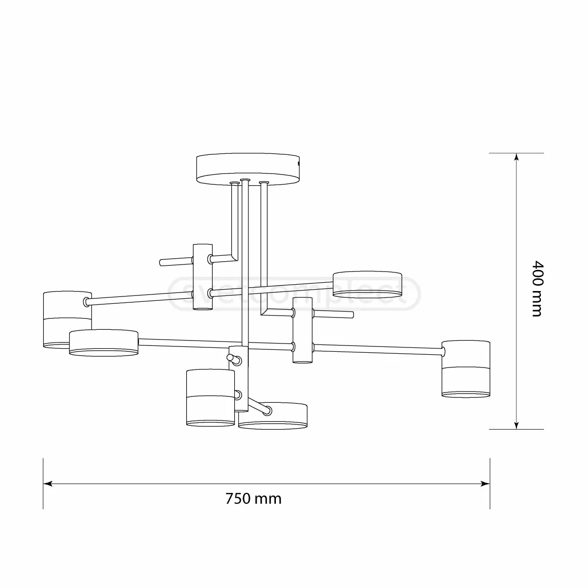 Світильник світлодіодний LED ASKE 7540 55W RC BK+Bronze LED CONCEPT