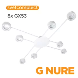 Люстра G NURE 8x GX53 білий СВЕТКОМПЛЕКТ
