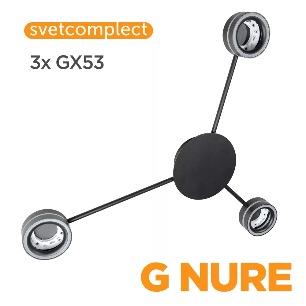 Люстра G NURE 3x GX53 чорний СВЕТКОМПЛЕКТ