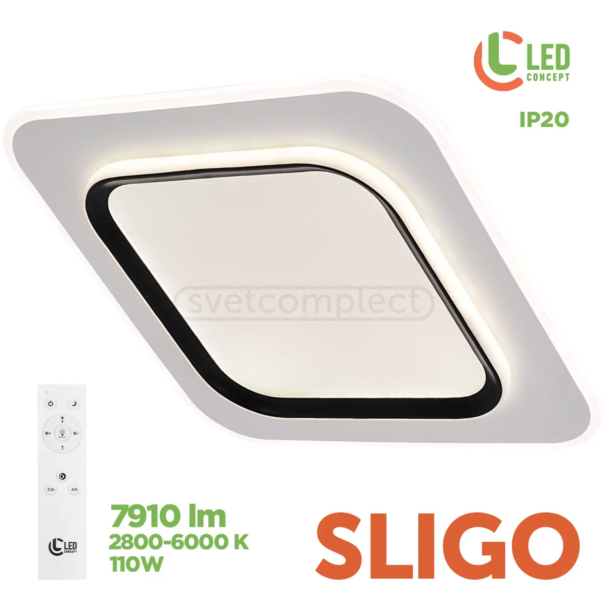 Світильник світлодіодний LED SLIGO S 110W RC LED CONCEPT Світильник світлодіодний LED SLIGO S 110W RC LED CONCEPT