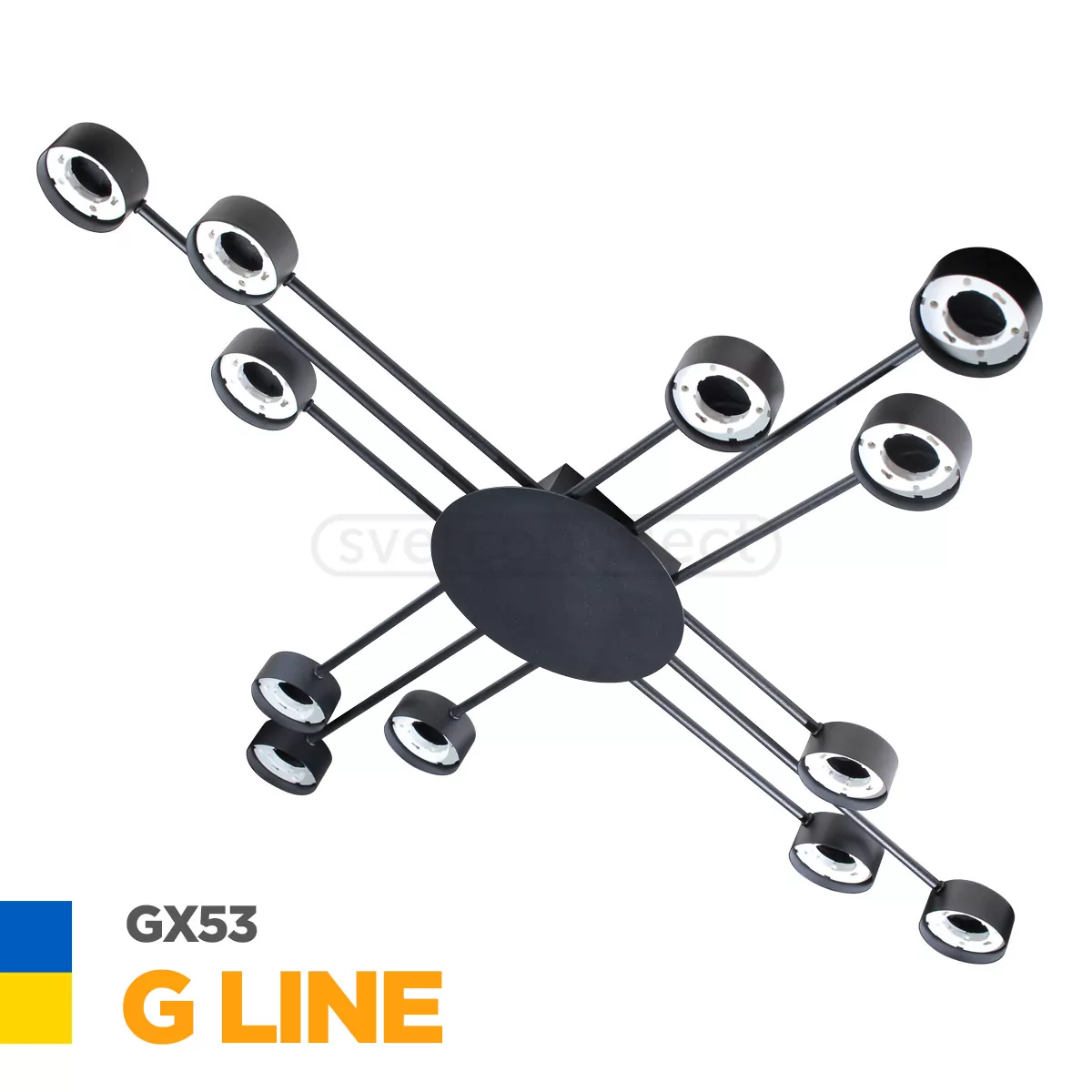 Люстра G LINE 12x GX53 чорний Люстра G LINE 12x GX53 чорний