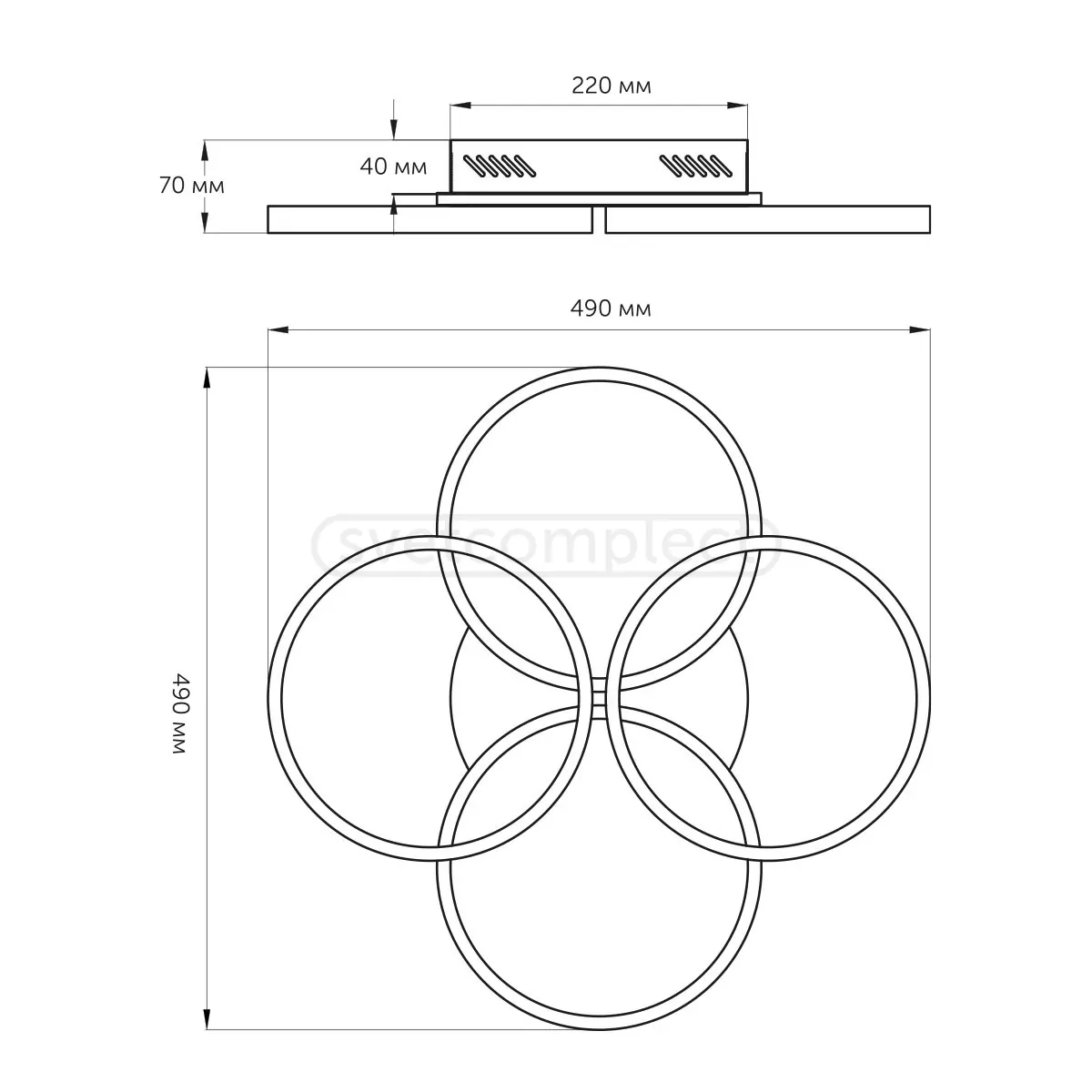 Світильник світлодіодний LED BRISKA R 77W RC LED CONCEPT