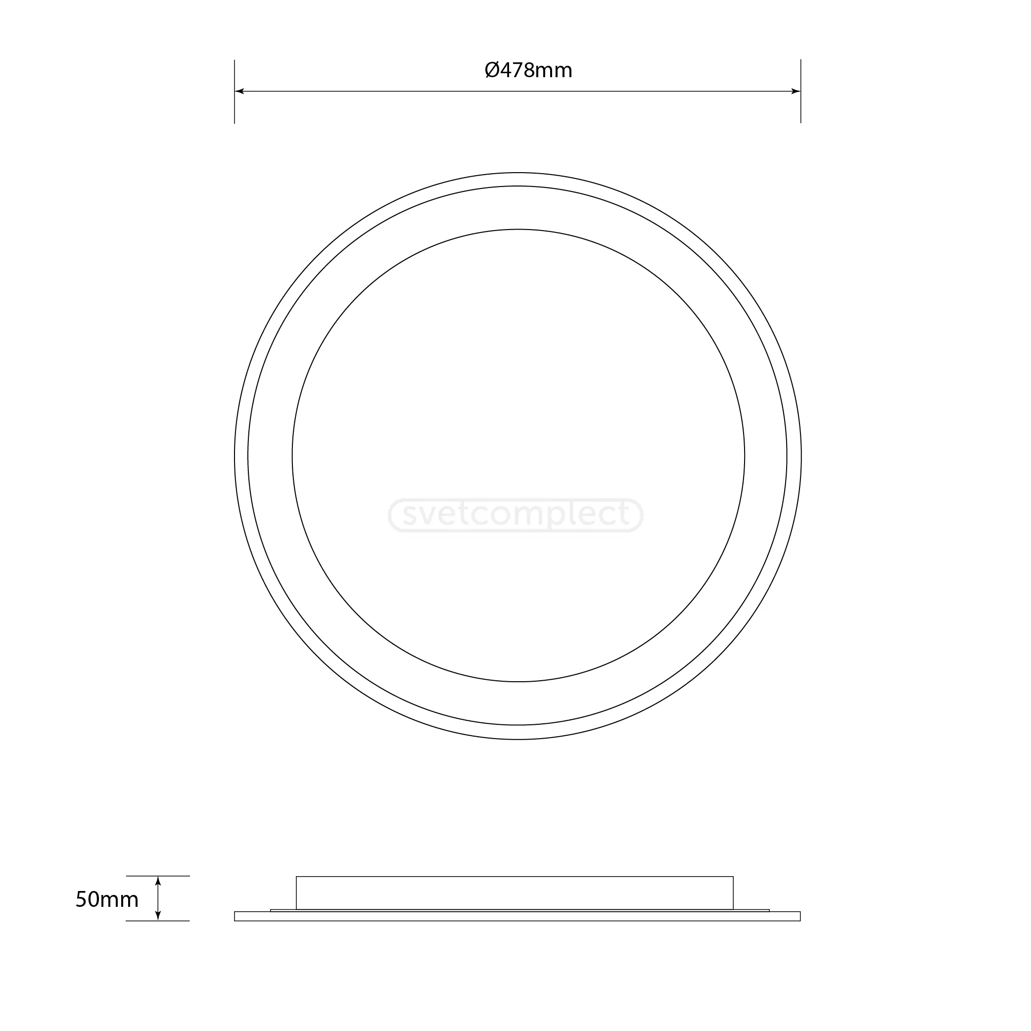 СВІТИЛЬНИК СВІТЛОДІОДНИЙ ACR 475 R 65W RC WH