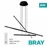 Підвіс Bray LED 3 85Вт RC чорний LED CONCEPT 