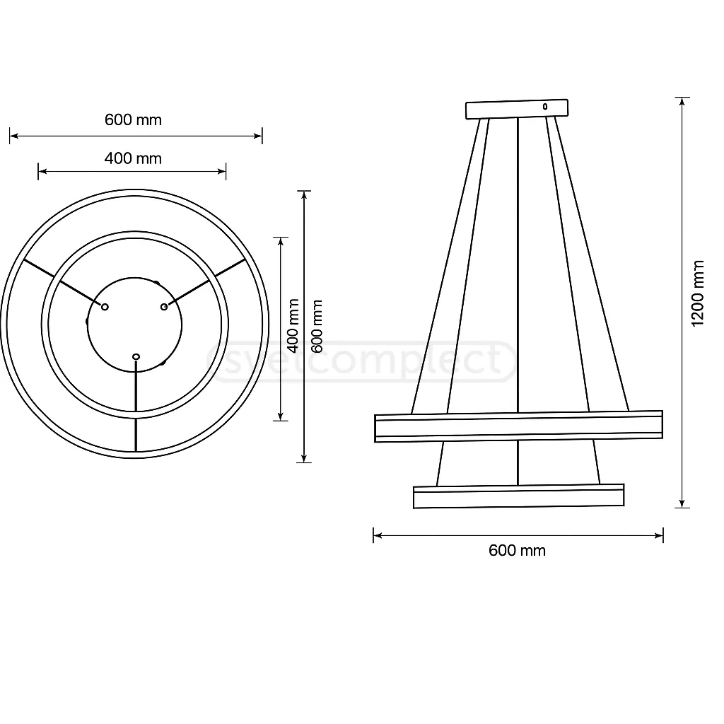 Світильник VERBA LED 2 PL 6012 100W,7800Lm,2800-6000K,600х1200mm,метал/пластик,білий,LIGHT SET