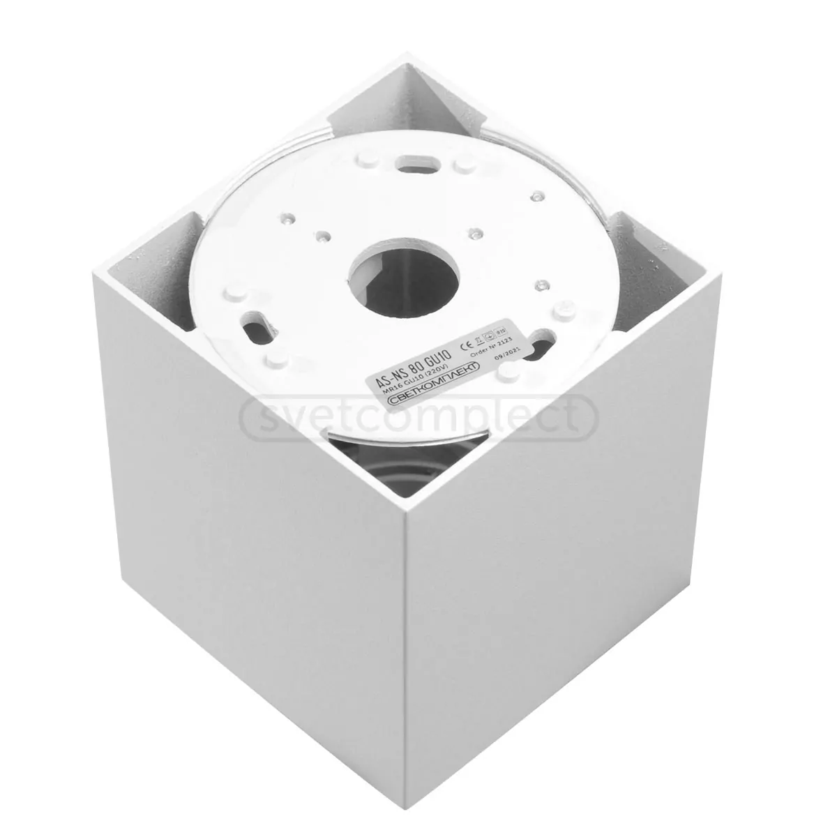 Світильник точковий накладний СВЕТКОМПЛЕКТ AS-NS 80 GU10 WH, білий 