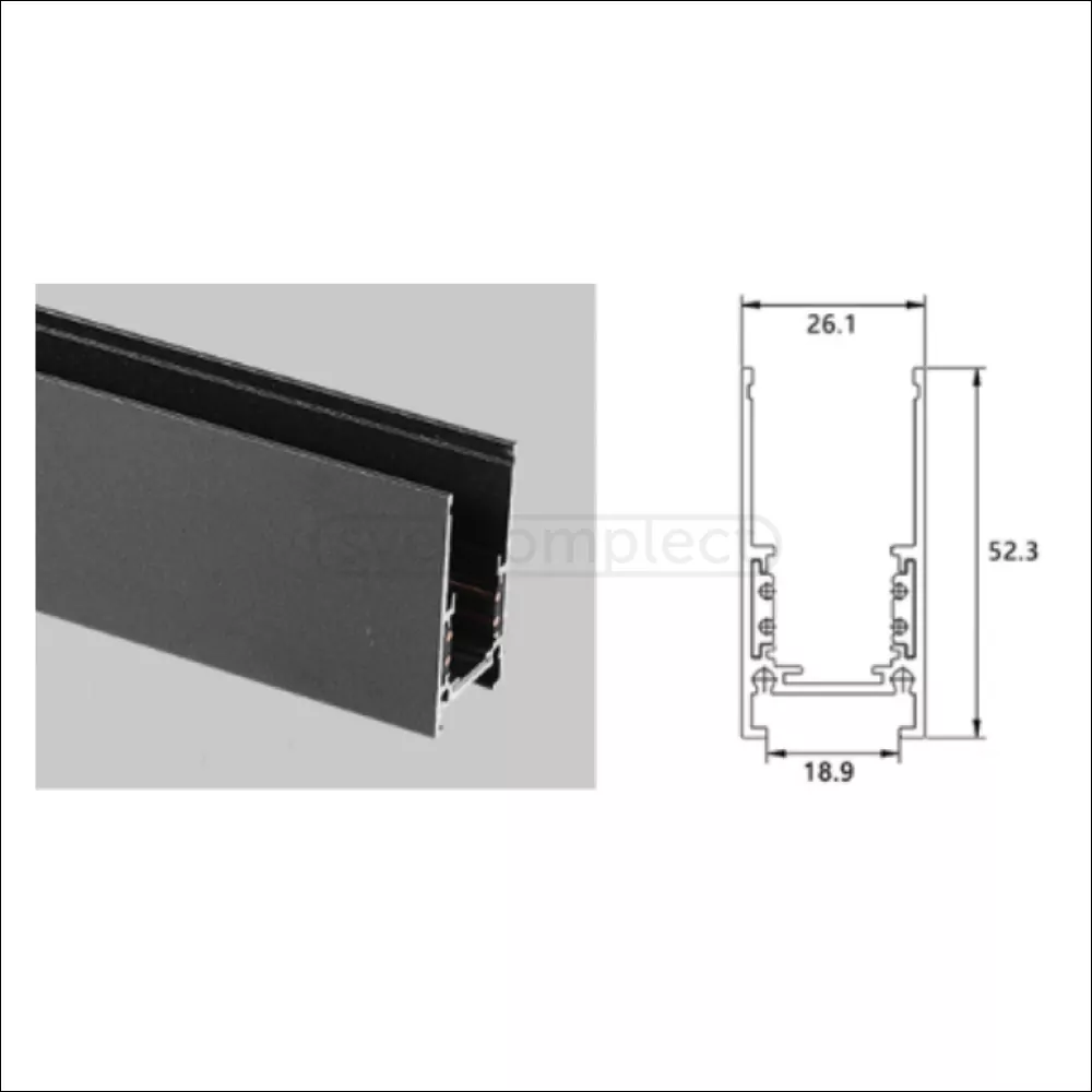 Шинопровод для трековых систем накладной BMR-2M G26 BK