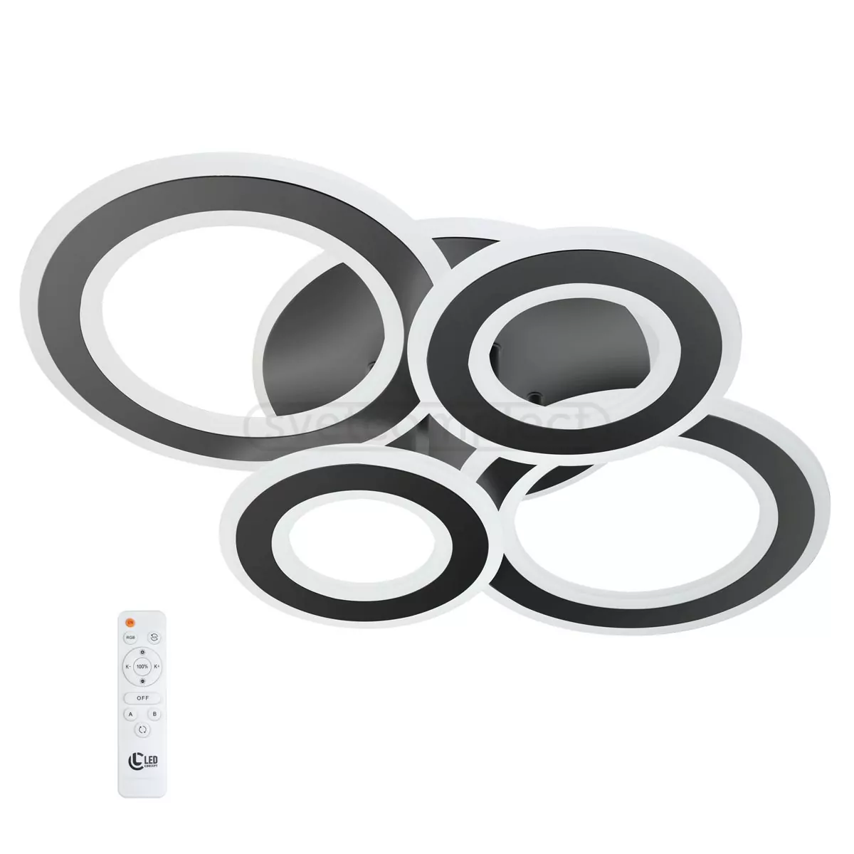 Люстра стельова Dalkey R4 RGB 120Вт пульт ДУ чорний