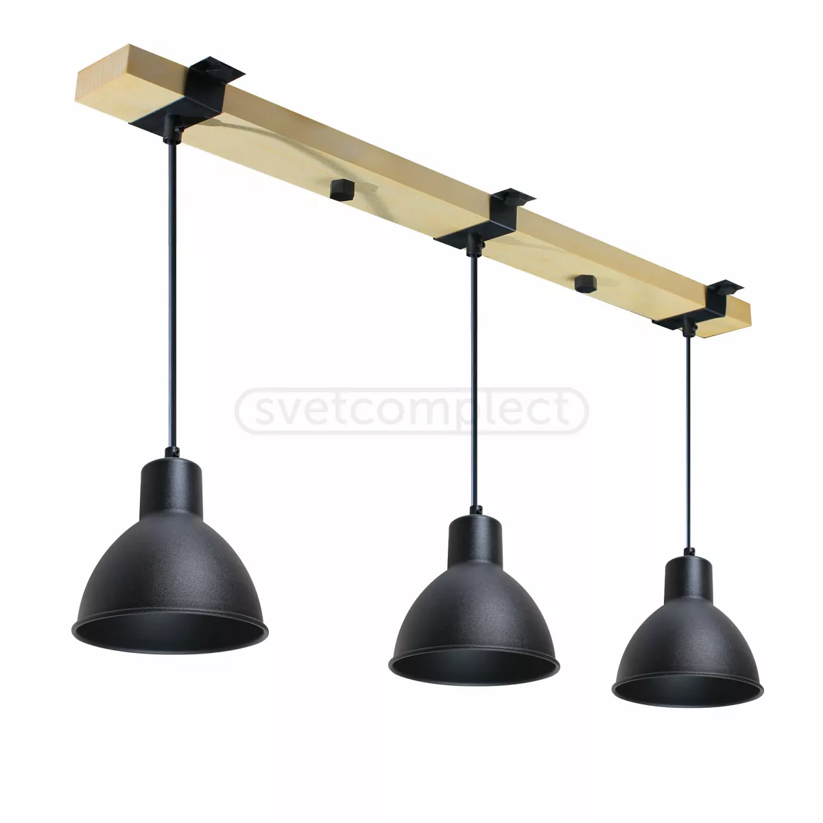 Підвіс Wooden SP 1664 3x40 Вт E27 чорний Светкомплект
