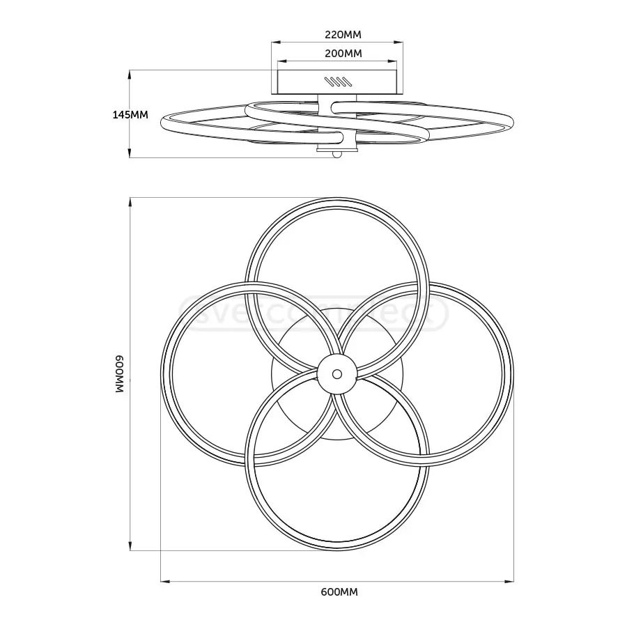 Світильник світлодіодний LED ARDS R 203W RC чорний LED CONCEPT