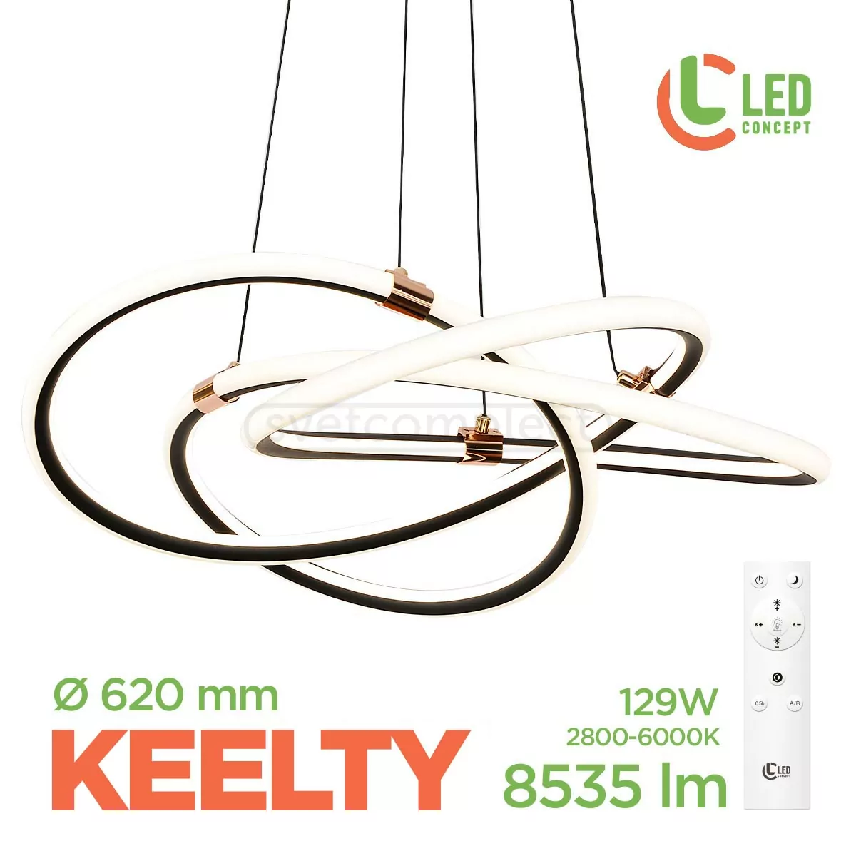 Світильник світлодіодний LED KEELTY PL 129W BK RC LED CONCEPT Світильник світлодіодний LED KEELTY PL 129W BK RC LED CONCEPT