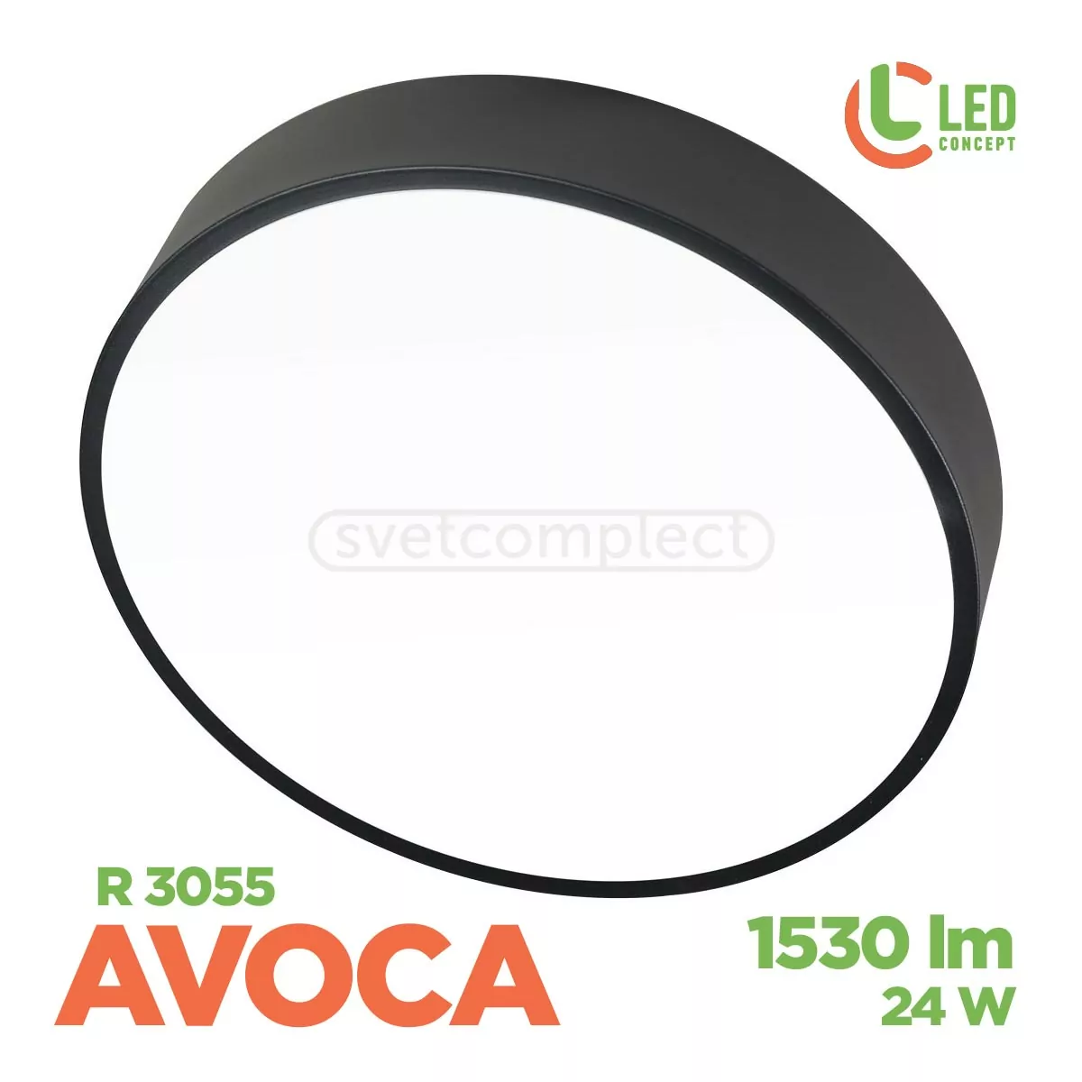 Світильник світлодіодний AVOCA LC R3055 24W CCT BK LED CONCEPT Світильник світлодіодний AVOCA LC R3055 24W CCT BK LED CONCEPT