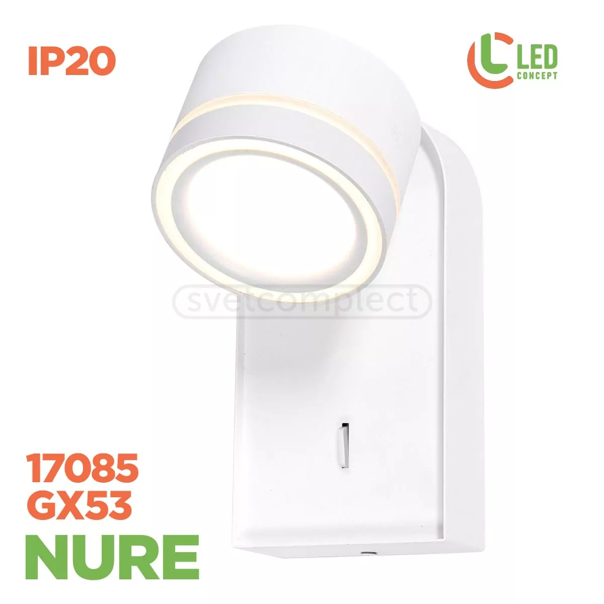 Бра NURE LC-WL17085 1xGX53 WH LED CONCEPT Бра NURE LC-WL17085 1xGX53 WH LED CONCEPT