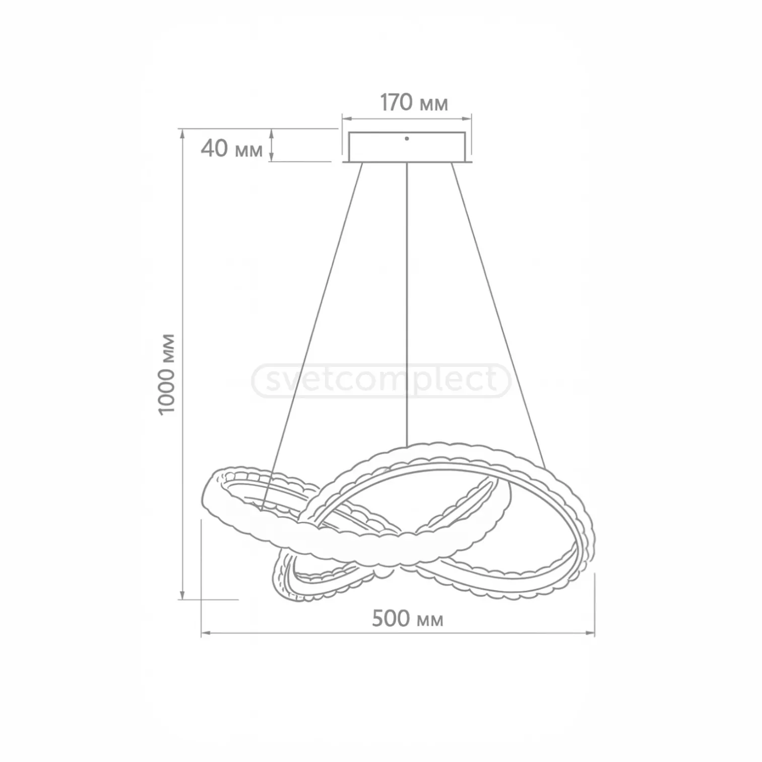 Світильник підвісний MARIYA LED PL 71W RC,6290Lm,3000-6500K,500x1000mm,алюм.мет./акр.зол.LIGHT SET