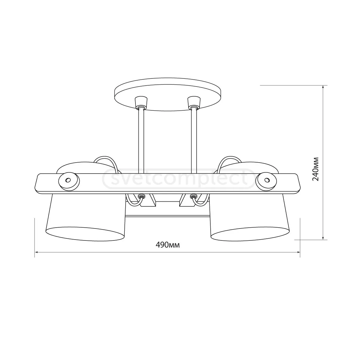 Потолочный светильник LOFT CRL 160 2x40W Е27 wood+BK