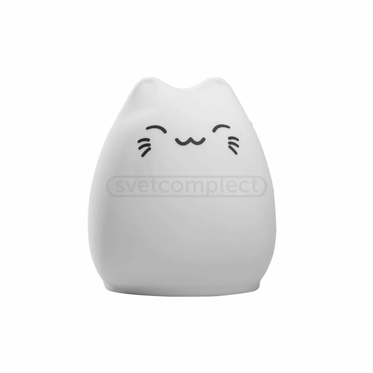 Нічник силіконовий Котик RGB PUPIL LED 0,4W 3xAAA, білий 