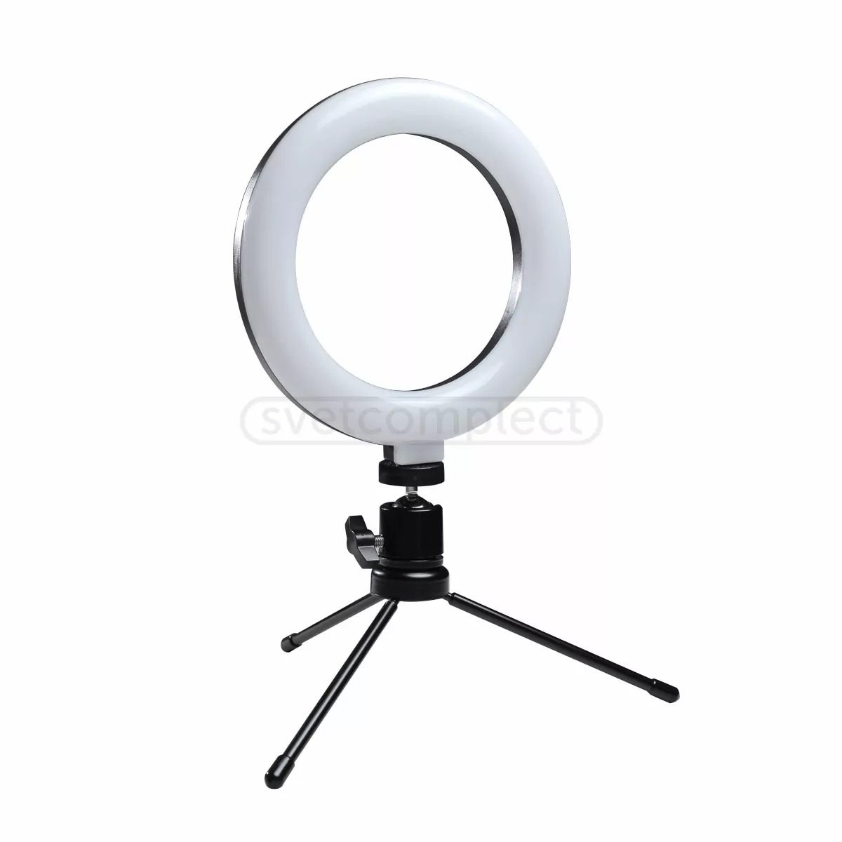 Лампа кольцевая LED L6, 8W, CCT d16 см со штативом, PLATINET