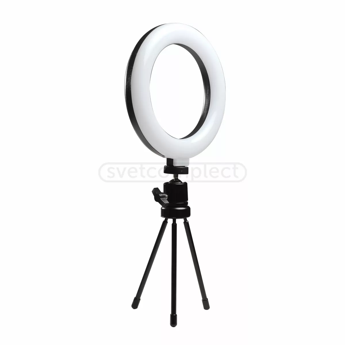 Лампа кольцевая LED L6, 8W, CCT d16 см со штативом, PLATINET