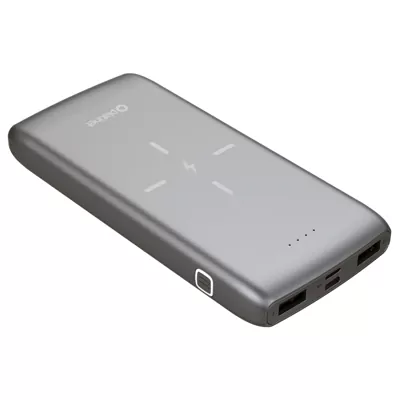 Зовнішній акумулятор (Powerbank) 10QIB 11000mAh з бездротовою зарядкою Qi, сірий,  PLATINET