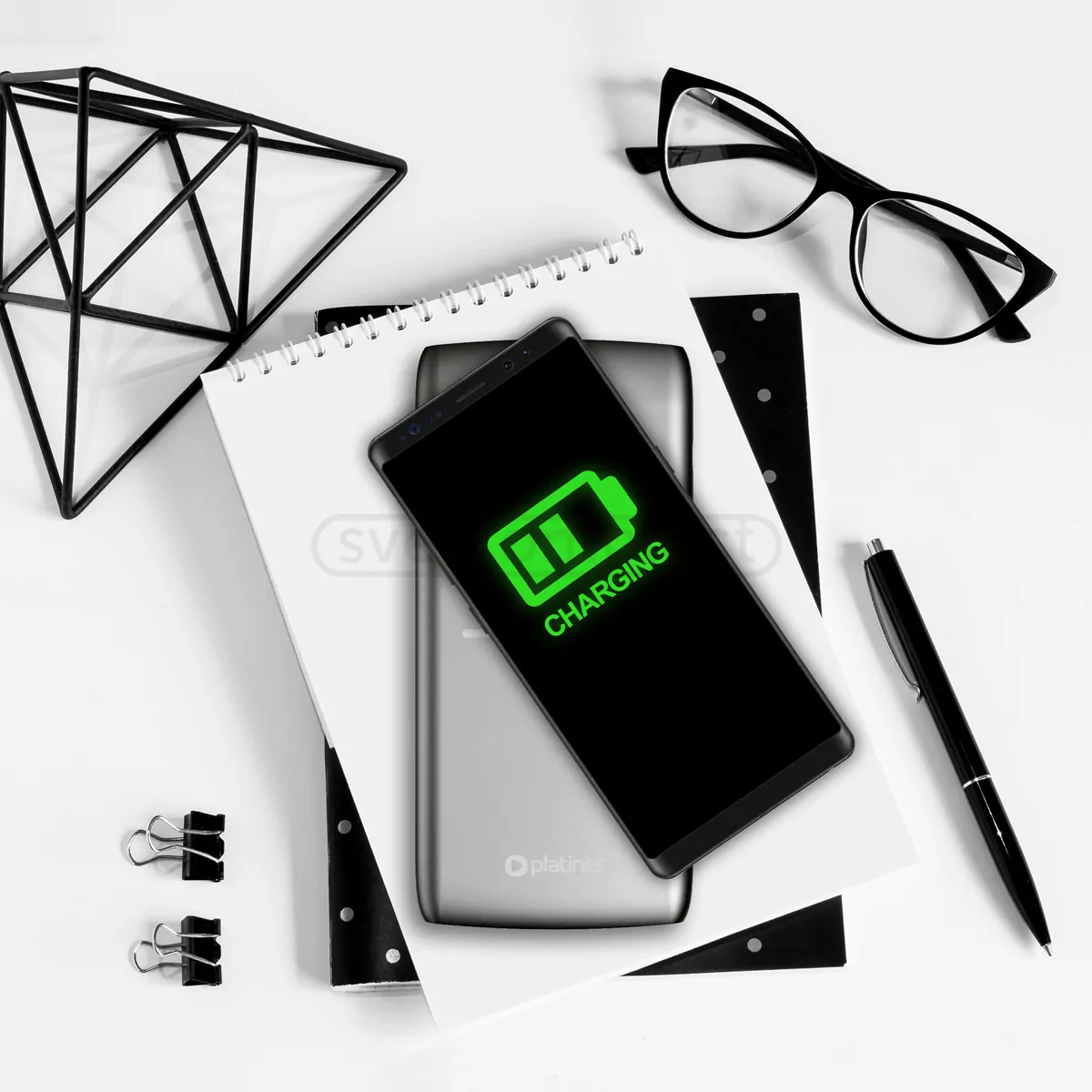 Внешний аккумулятор (Powerbank) 10QIBP 11000mAh с беспроводной зарядкой Qi, серый,  PLATINET Внешний аккумулятор (Powerbank) 10QIBP 11000mAh с беспроводной зарядкой Qi, серый,  PLATINET