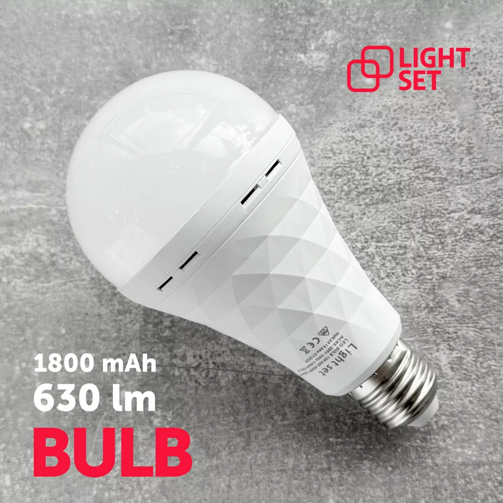 Лампа-світильник LIGHT SET LED BULB 7W A60 4500K 1800mAh