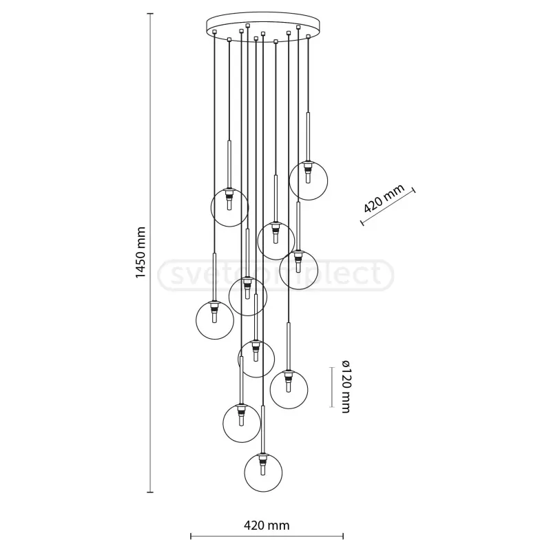 Підвіс NILOS 10 5944 10xG9 BLACK/GOLD TK-Lighting Підвіс NILOS 10 5944 10xG9 BLACK/GOLD TK-Lighting