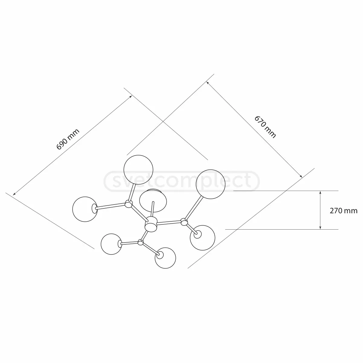 Люстра MALVA 6xG9  чорний LIGHT SET