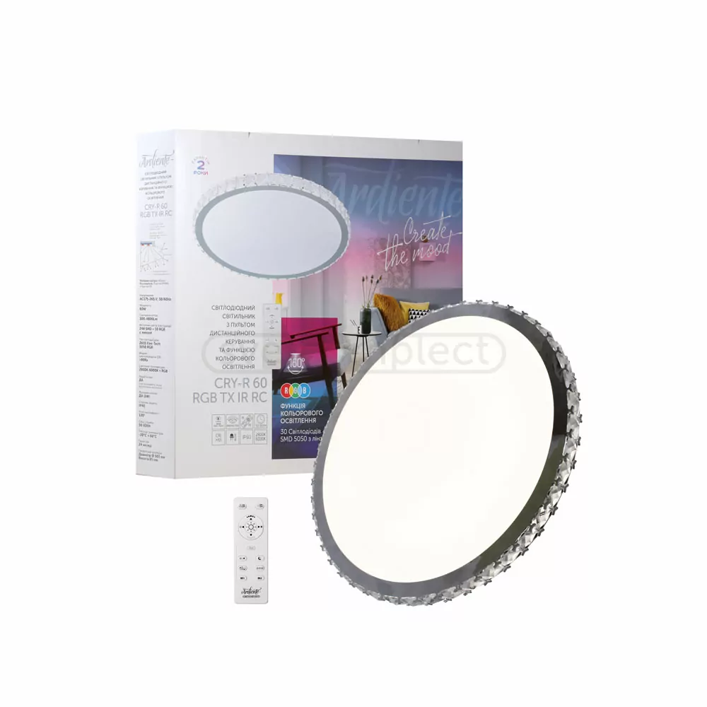 Світильник світлодіодний CRY-R RGB TX IR RC з пультом ДУ 60 Вт 