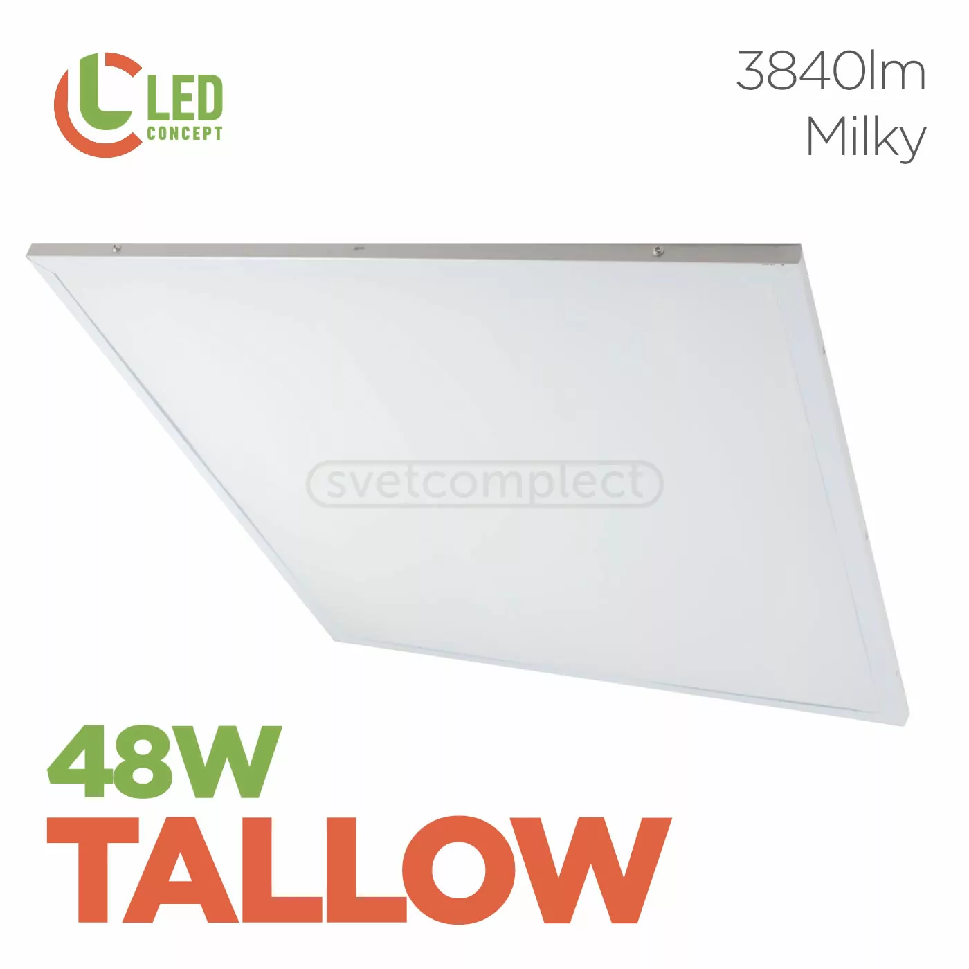 Світильник світлодіодний LED PL 48W 6500K TALLOW Milky LED CONCEPT Світильник світлодіодний LED PL 48W 6500K TALLOW Milky LED CONCEPT