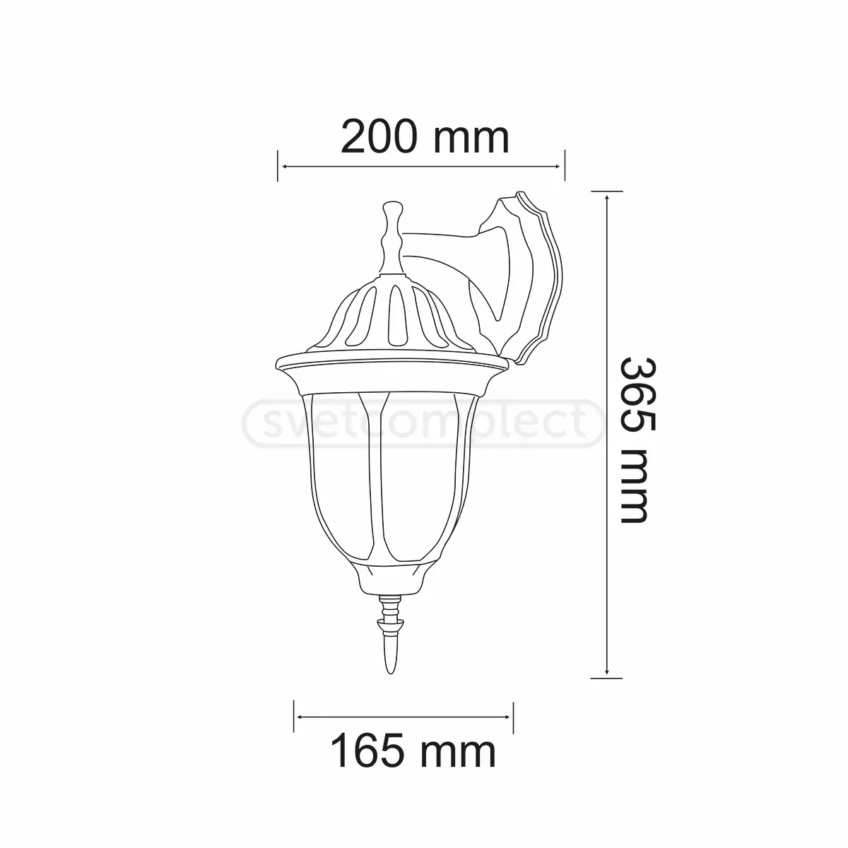 Бра садово-паркове Polux FLORENCJA 1хЕ27 max 20W IP43 Антична латунь  