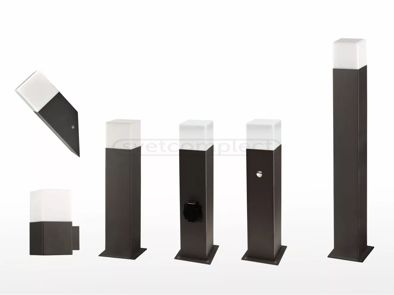 Стовпчик садово-парковий Polux NEW YORK 1хЕ27 max 12W, 44см, IP44 Графіт