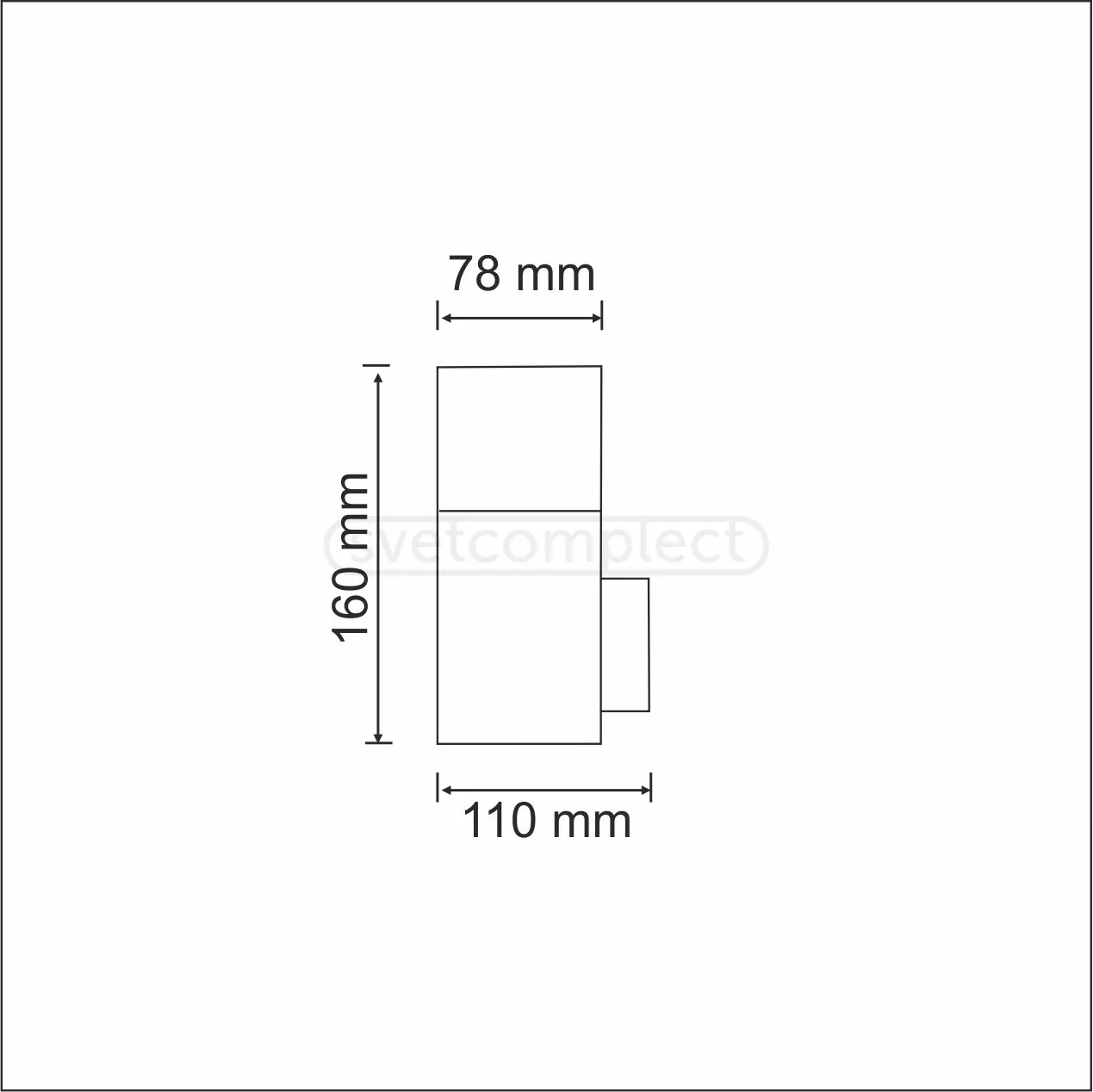 Бра вверх садово-паркове Polux NEW YORK 1хЕ27 max 12W, IP44 Графіт
