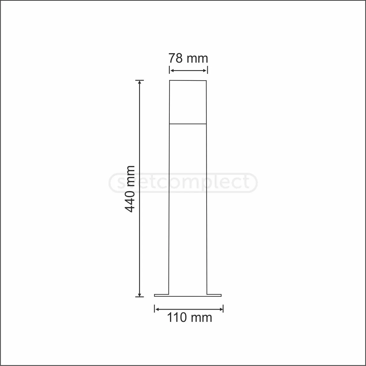 Стовпчик садово-парковий Polux NEW YORK 1хЕ27 max 12W, 44см, IP44 Графіт