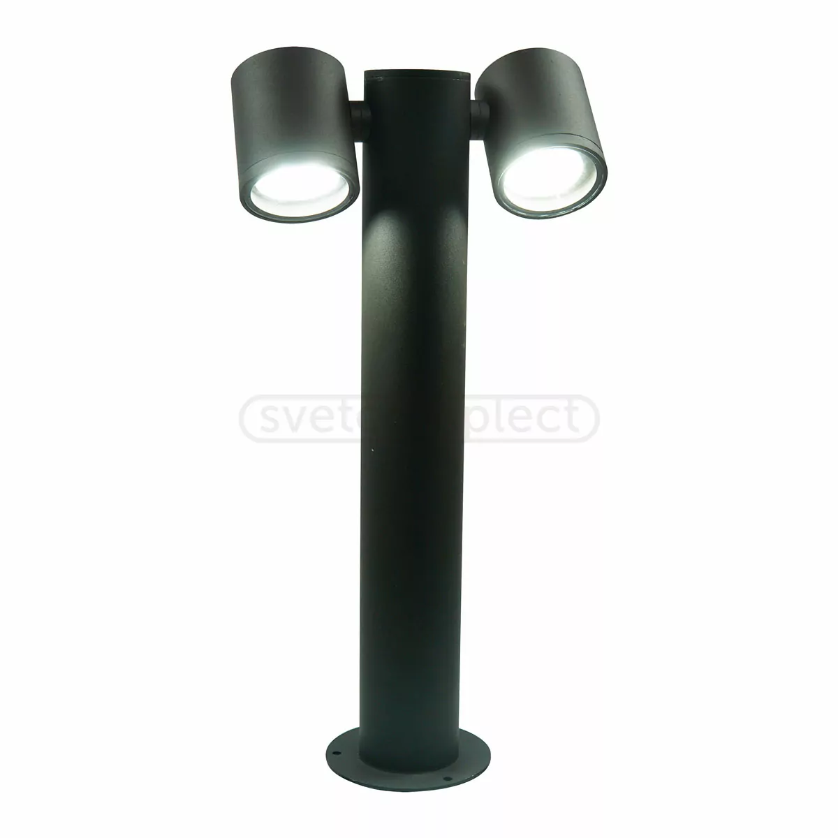 Стовпчик садово-парковий Polux PINO 2хGU10 max 10W, 44см, IP44 Чорний