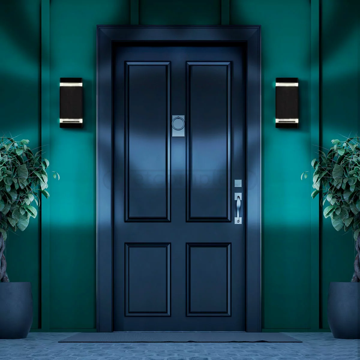 Підсвітка зовнішня Polux GILBERT 2хGU10 max 10W, IP44 Чорний 