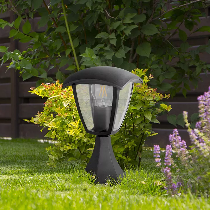 Стовпчик садово-парковий  Polux IGMA 1хЕ27 max 12W, 30см, IP44 Чорний