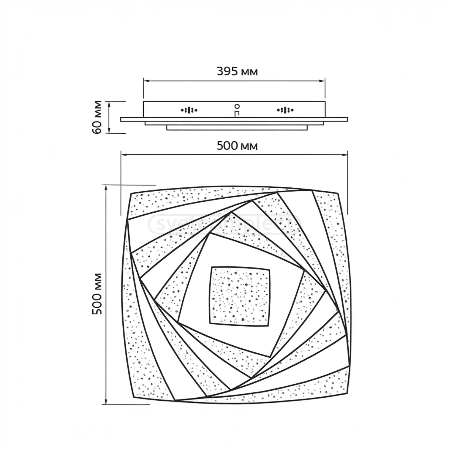 Світильник POLE LED S 94W RC,7400Lm,3000-6500К,500x500x60mm,мет.акр.біл.LIGHT SET