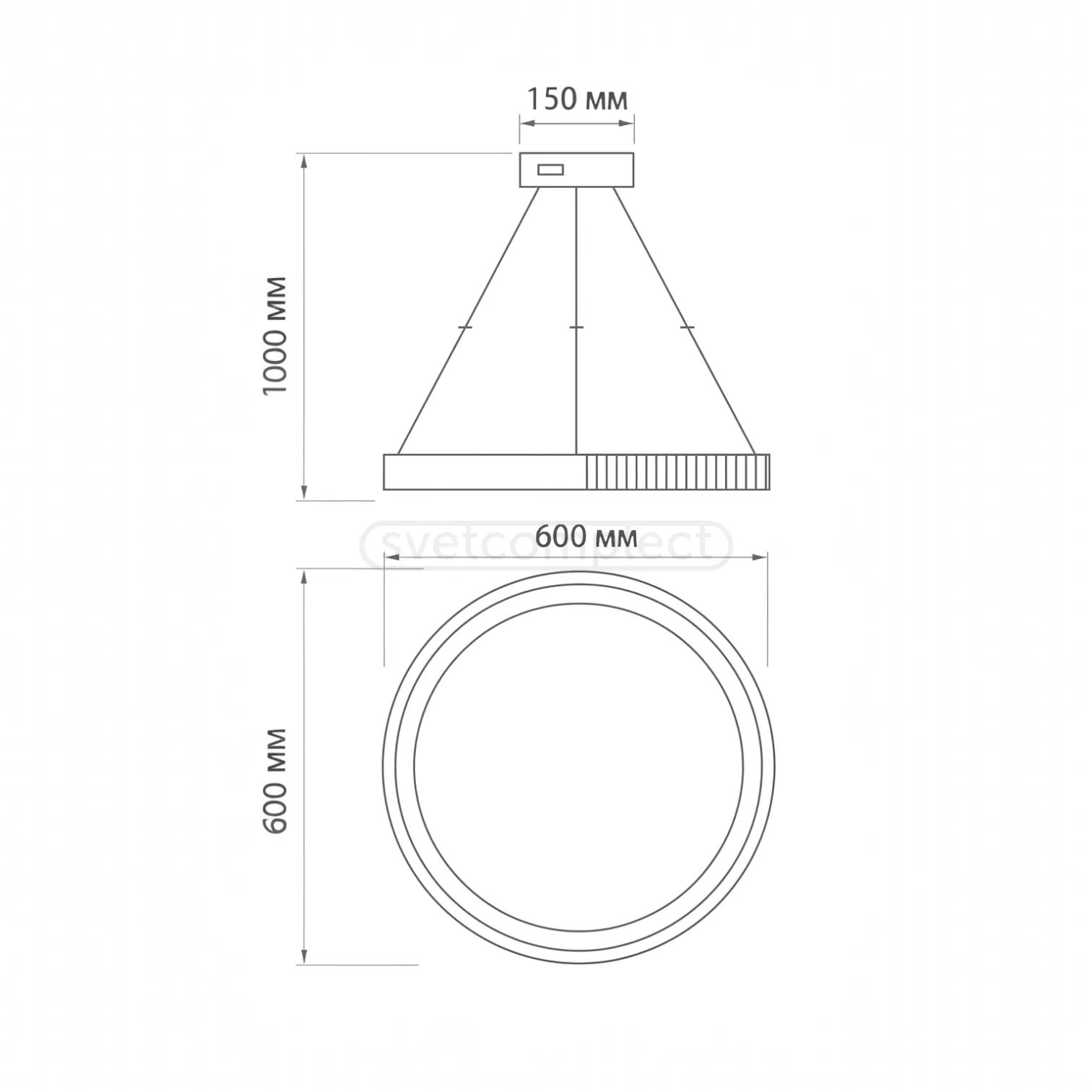 Світильник підвісний ROMASHKA LED PL-R 50W RC,3270Lm,3000-6500K,600х1000mm,мет.пласт.біл.LIGHT SET
