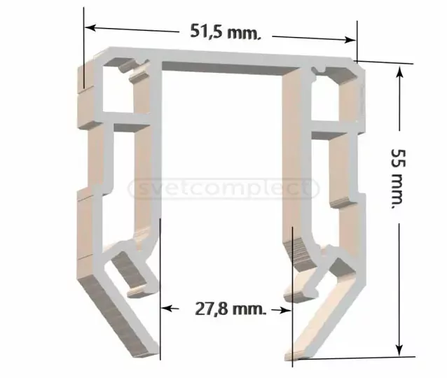 Профіль база МП9 під накладну шину 2 м