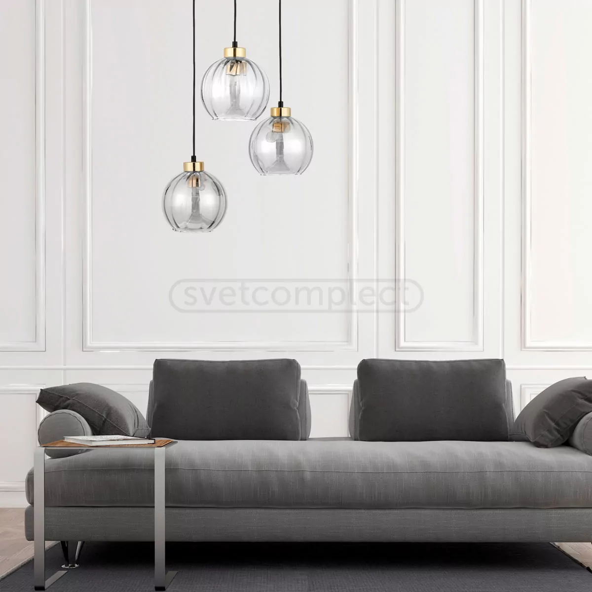 Підвіс DEVI 250мм  3PL-4579  3xE27 max 15Вт, димчатий TK-LIGHTING