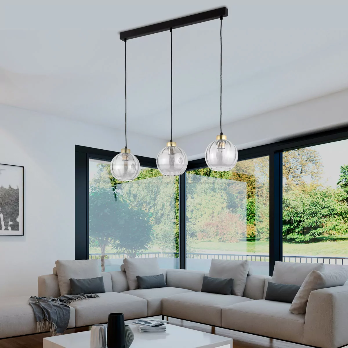 Підвіс DEVI 250мм  3PL-4580  3xE27 max 15Вт, димчатий TK-LIGHTING