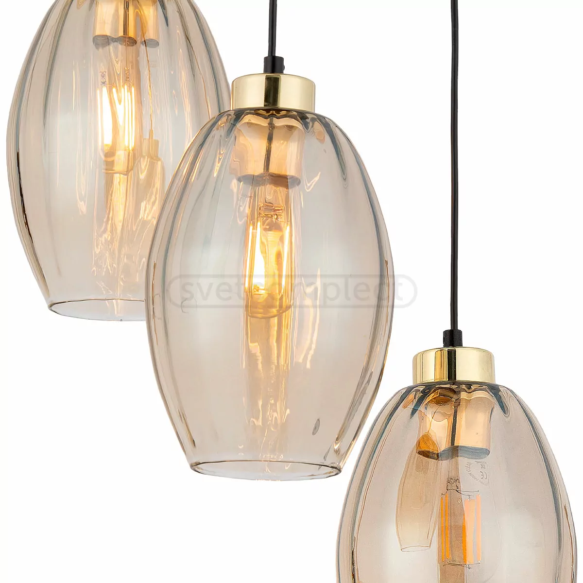 Підвіс SEBO 250мм  3PL-4634  3xE27 max 15Вт, бурштин TK-LIGHTING