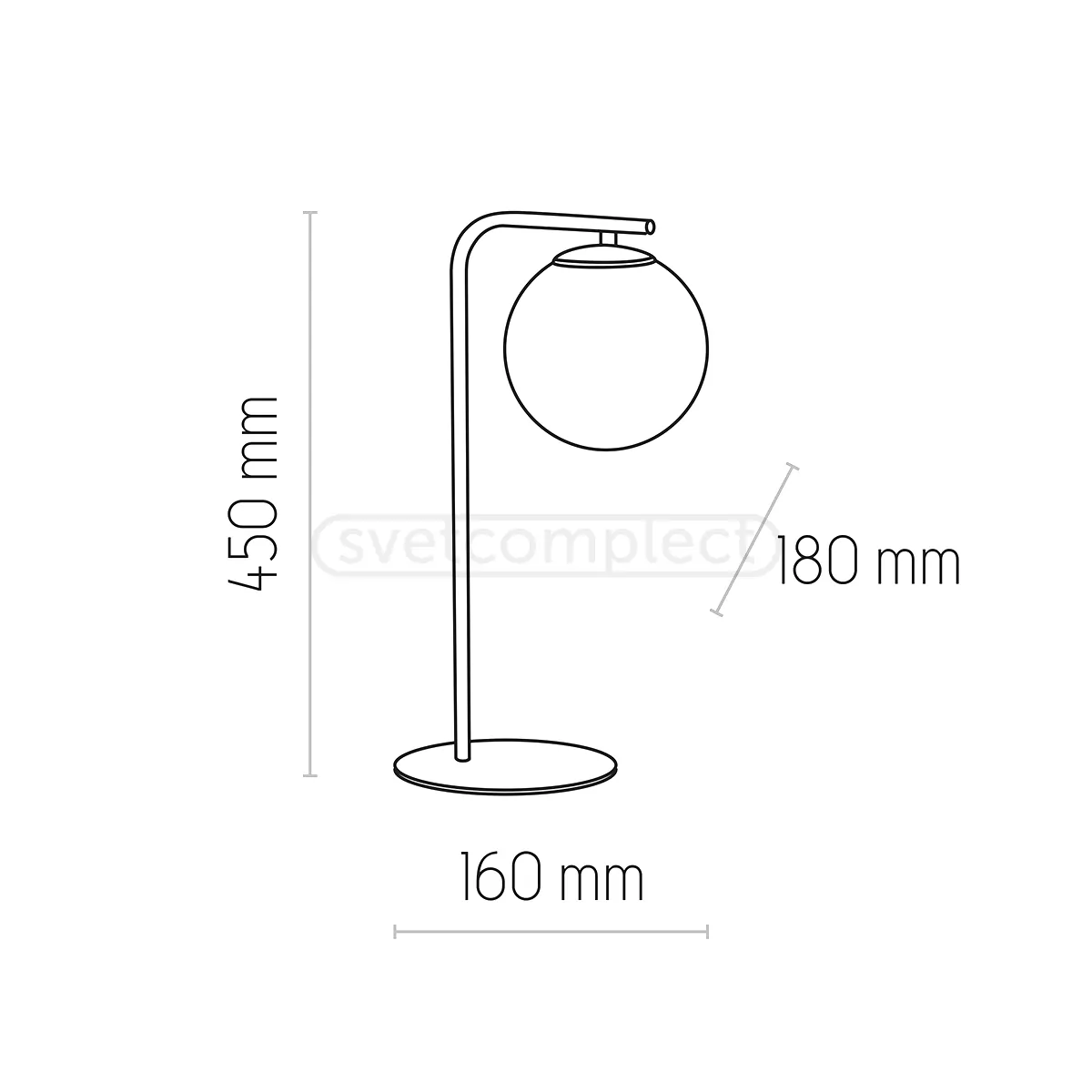 Лампа настільна CELESTE 1PL-5462  1xE27 max 15Вт,  чорний + білий TK- LIGHTING