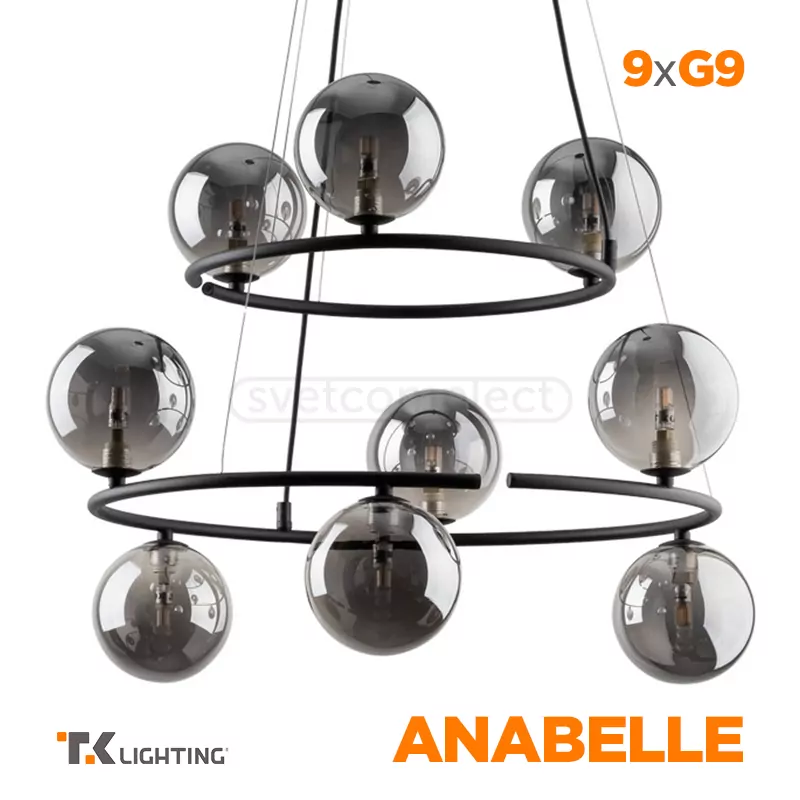 Підвіс TK - LIGHTING ANABELLE 6845 9xG9 чорний Підвіс TK - LIGHTING ANABELLE 6845 9xG9 чорний