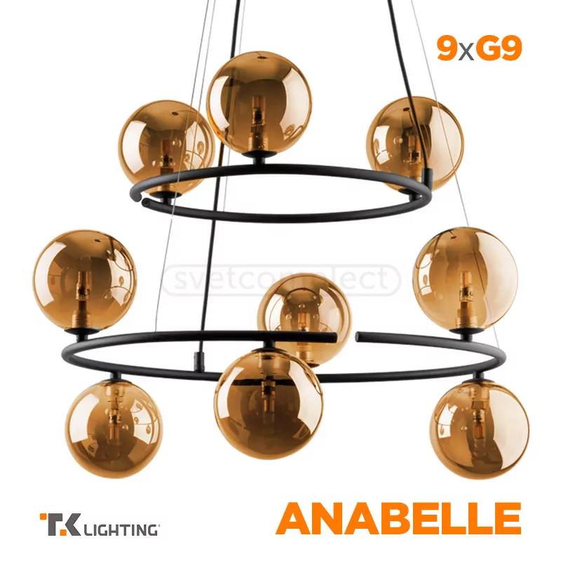 Підвіс TK - LIGHTING ANABELLE 6908 9xG9 чорний бурштин Підвіс TK - LIGHTING ANABELLE 6908 9xG9 чорний бурштин