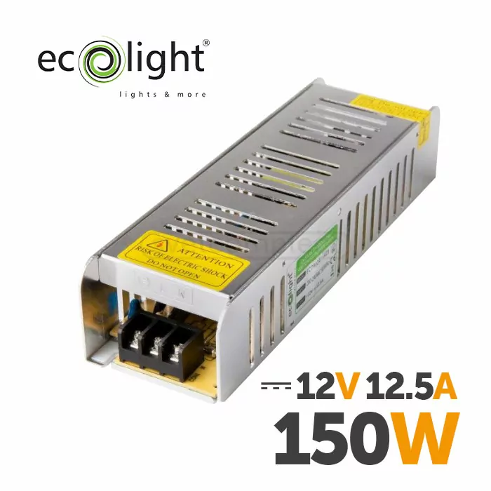 Преобразователь напряжения ECOLIGHT SLIM 150-12 12V 150W 12.5A IP20 Преобразователь напряжения ECOLIGHT SLIM 150-12 12V 150W 12.5A IP20