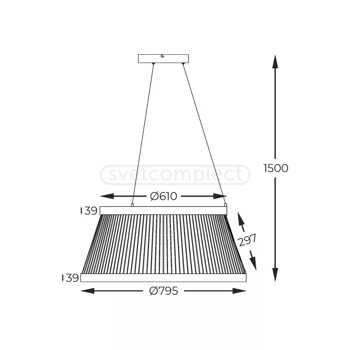 Світильник підвісний BALU LED 57Вт,3000-6000К, чорний ZUMA LINE