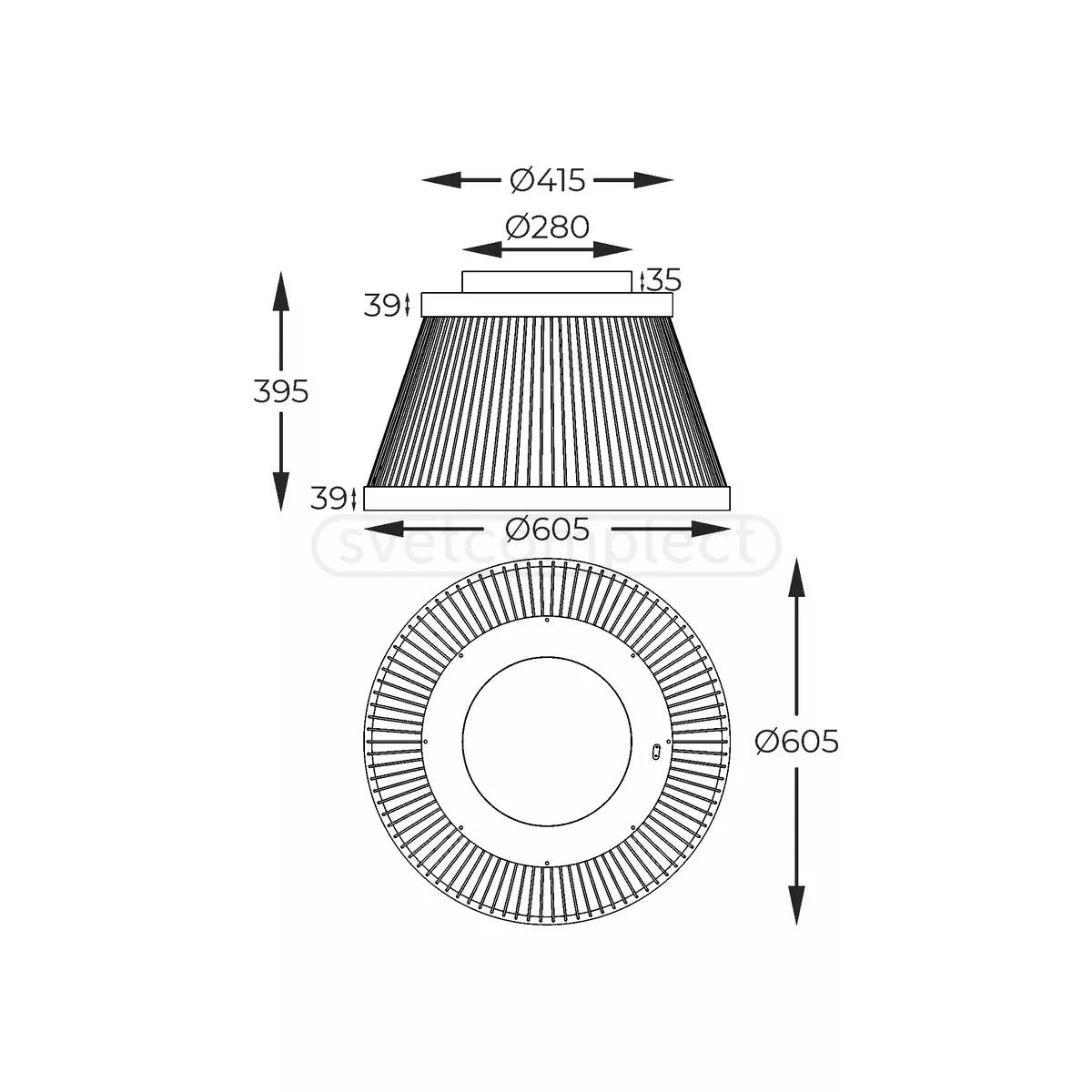 Світильник стельовий  BALU LED 34Вт,3000-6000К, чорний ZUMA LINE 